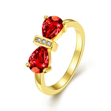 18k gold plated wedding rings Bow insets anillos collier plastron179 ELY