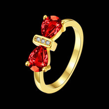 18k gold plated wedding rings Bow insets anillos collier plastron179 ELY