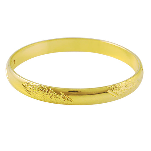 24k gold plated charms bangle garving flower women pulseras joias HBB 48 ELY