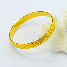 24k gold plated charms bangle garving flower women pulseras joias HBB 48 ELY