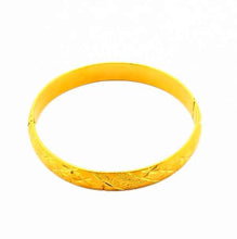 24k gold plated charms bangle garving flower women pulseras joias HBB 48 ELY