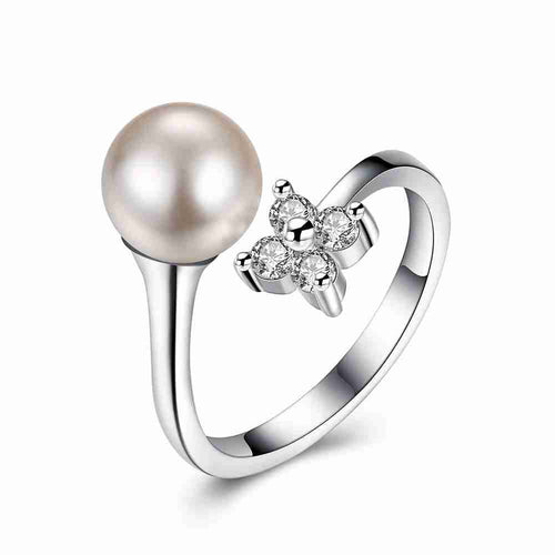 925 silver wedding rings One Tree Pearl aliancas jewelry display137 ELY