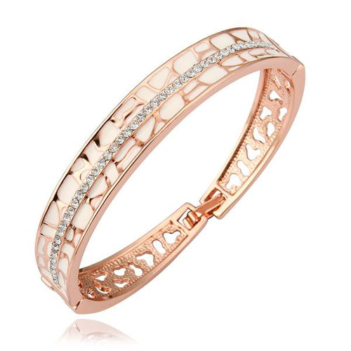 Austrian Crystal charms bangle Hollow track women bracelet joyas HBZ 1 ELY