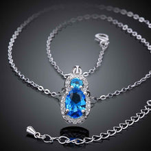 necklaces &amp; pendants sky stone blue sapphire jewelry s perfume women love FBLN 12 ELY