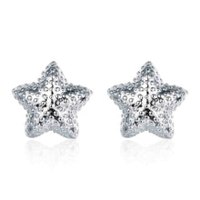 silver earings jewelry Frosted Star stud brincos Gift for her 32 ELY