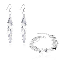 silver jewelry set Leaf earrings + bracelet Sets sport 67 ELY