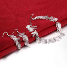 silver jewelry set Leaf earrings + bracelet Sets sport 67 ELY