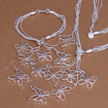 silver jewelry set Taiji Butterfly Necklace&Bracelet african jewelry set wedding 78 ELY