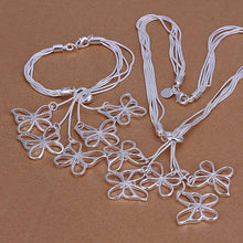 silver jewelry set Taiji Butterfly Necklace&Bracelet african jewelry set wedding 78 ELY