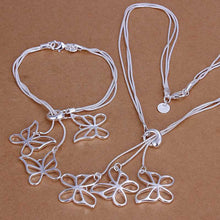 silver jewelry set Taiji Butterfly Necklace&Bracelet african jewelry set wedding 78 ELY