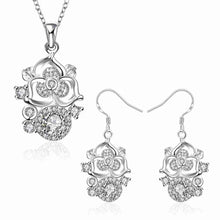 silver jewelry sets Climbing vine Rhinestone ring+necklace african jewelry set joias 45 ELY