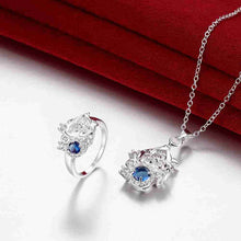 silver jewelry sets Climbing vine Rhinestone ring+necklace african jewelry set joias 45 ELY