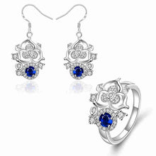 silver jewelry sets Climbing vine Rhinestone ring+necklace african jewelry set joias 45 ELY