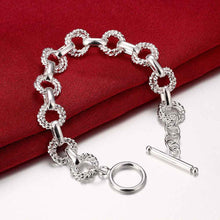 silver plated Double twisted wave TO men bracelet jewerly accessories ELY