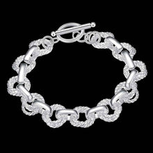 silver plated Double twisted wave TO men bracelet jewerly accessories ELY