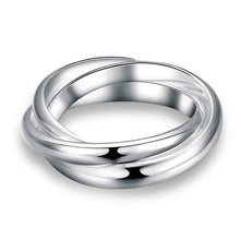 silver plated engagement ring Three Circles anillos collier plastron 167 ELY