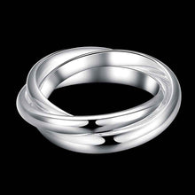 silver plated engagement ring Three Circles anillos collier plastron 167 ELY