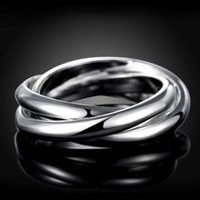 silver plated engagement ring Three Circles anillos collier plastron 167 ELY