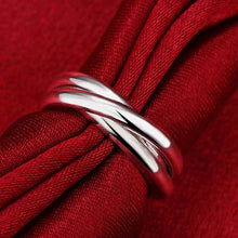 silver plated engagement ring Three Circles anillos collier plastron 167 ELY