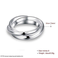 silver plated engagement ring Three Circles anillos collier plastron 167 ELY