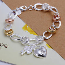 silver pulseras insets heart lock pulseira charm HBH 36 ELY