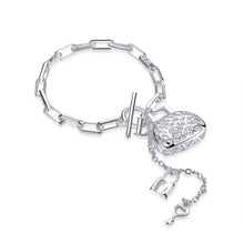 silver pulseras insets heart lock pulseira charm HBH 36 ELY