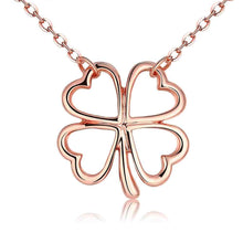 18K Gold Plating necklace men Hollow four-leaf flower maxi colar ruby jewelry248 ELY