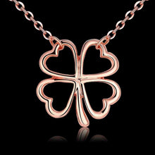 18K Gold Plating necklace men Hollow four-leaf flower maxi colar ruby jewelry248 ELY