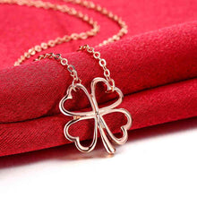 18K Gold Plating necklace men Hollow four-leaf flower maxi colar ruby jewelry248 ELY