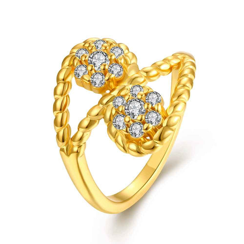 18K Gold Plating rings Inlaid crystal 8 aneis jewelry display ELY