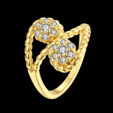 18K Gold Plating rings Inlaid crystal 8 aneis jewelry display ELY