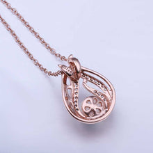 18k gold plated pendant necklace pink rose pear maxi necklace bijouterie ELY