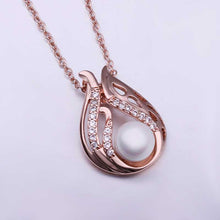 18k gold plated pendant necklace pink rose pear maxi necklace bijouterie ELY