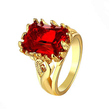 18k gold plated ring big ruby anel masculino bijoux women SKGR1 1 ELY