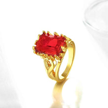 18k gold plated ring big ruby anel masculino bijoux women SKGR1 1 ELY