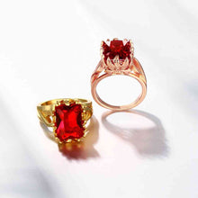 18k gold plated ring big ruby anel masculino bijoux women SKGR1 1 ELY