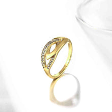 18k gold plated ring insets pierced Leaves bague femme jewellery SKGR 88 ELY