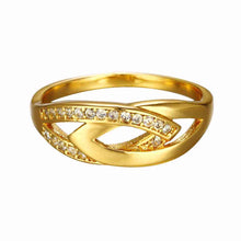 18k gold plated ring insets pierced Leaves bague femme jewellery SKGR 88 ELY