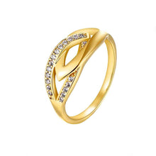 18k gold plated ring insets pierced Leaves bague femme jewellery SKGR 88 ELY