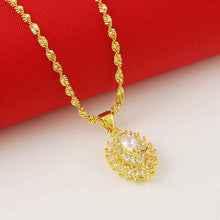 24k gold plated pendants big Drop corrente de prata masculina bijoux278 ELY