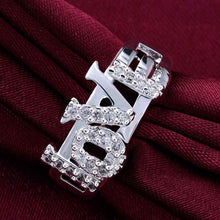 silver Engagement rings love words up and down aneis Factory 86 ELY