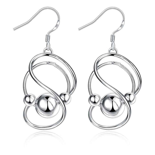 silver earing Bean drop orecchini jewelry 71 ELY