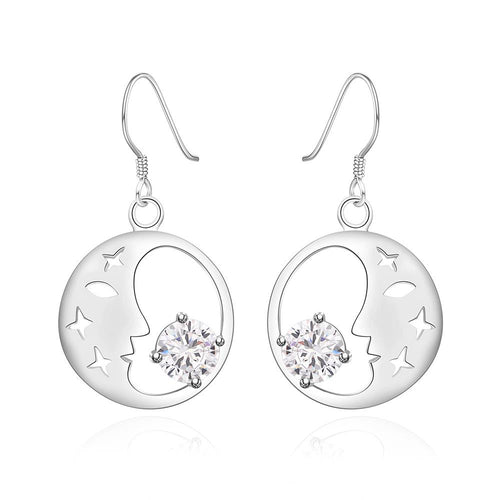 silver earing Insets Moon drop pendientes to us bear diy 212 ELY