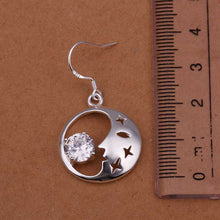 silver earing Insets Moon drop pendientes to us bear diy 212 ELY