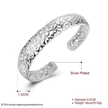 silver friendship bangle Small Hollow women pulseras wedding jewelry SMTB144 ELY