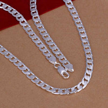 silver necklace women 6MM Sideways Chain collier Factory 47 ELY