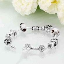 silver plated bracelet men Heart ball fall pulseira margarida PFDH 34 ELY