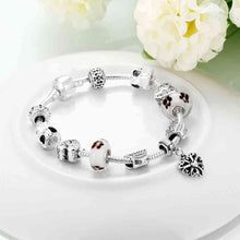 silver plated bracelet men Heart ball fall pulseira margarida PFDH 34 ELY