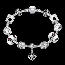 silver plated bracelet men Heart ball fall pulseira margarida PFDH 34 ELY