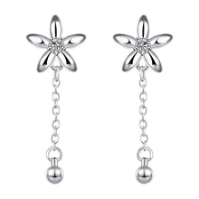 silver plated earings jewelry Clover flower stud pendientes to us bear joias 19 ELY